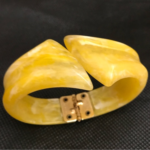 Jewelry Vintage Hinged Yellow Cuff Bracelet Bangle Poshmark